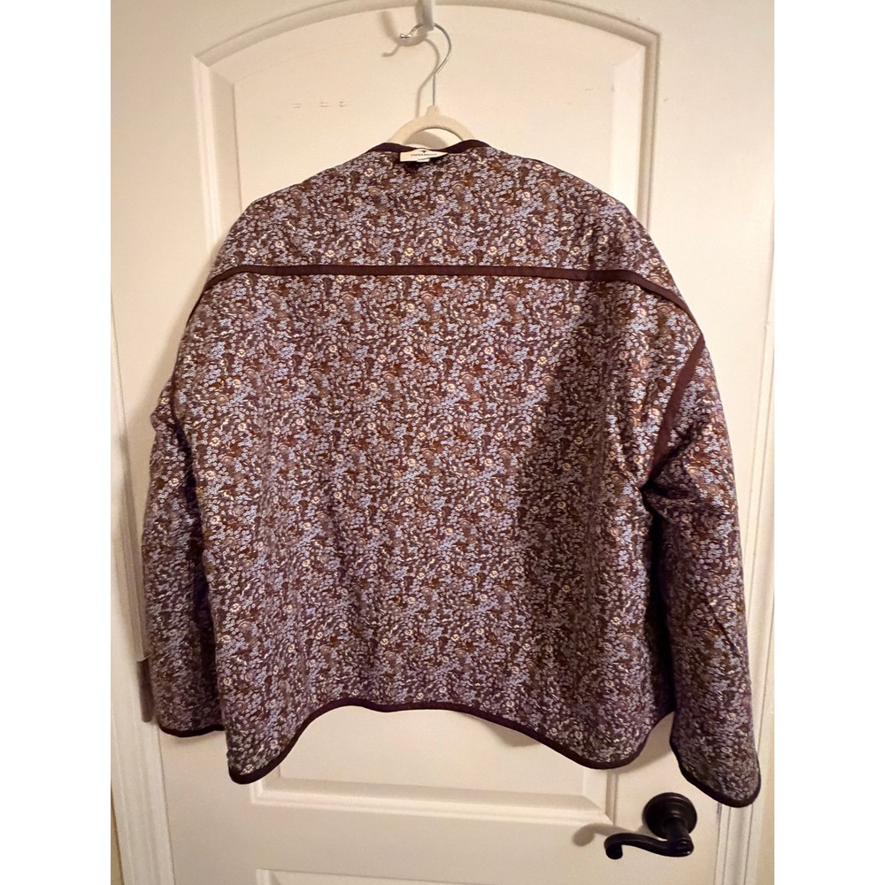 Tuckernuck Reversible Quilted Jacket Brown Floral Basketweave Hook Size XL - Picture 8 of 13